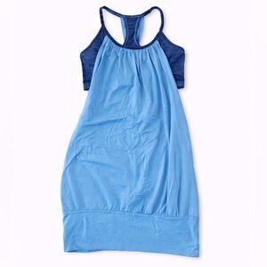Lululemon vintage Light Blue Racerback built in bra workout top cut out